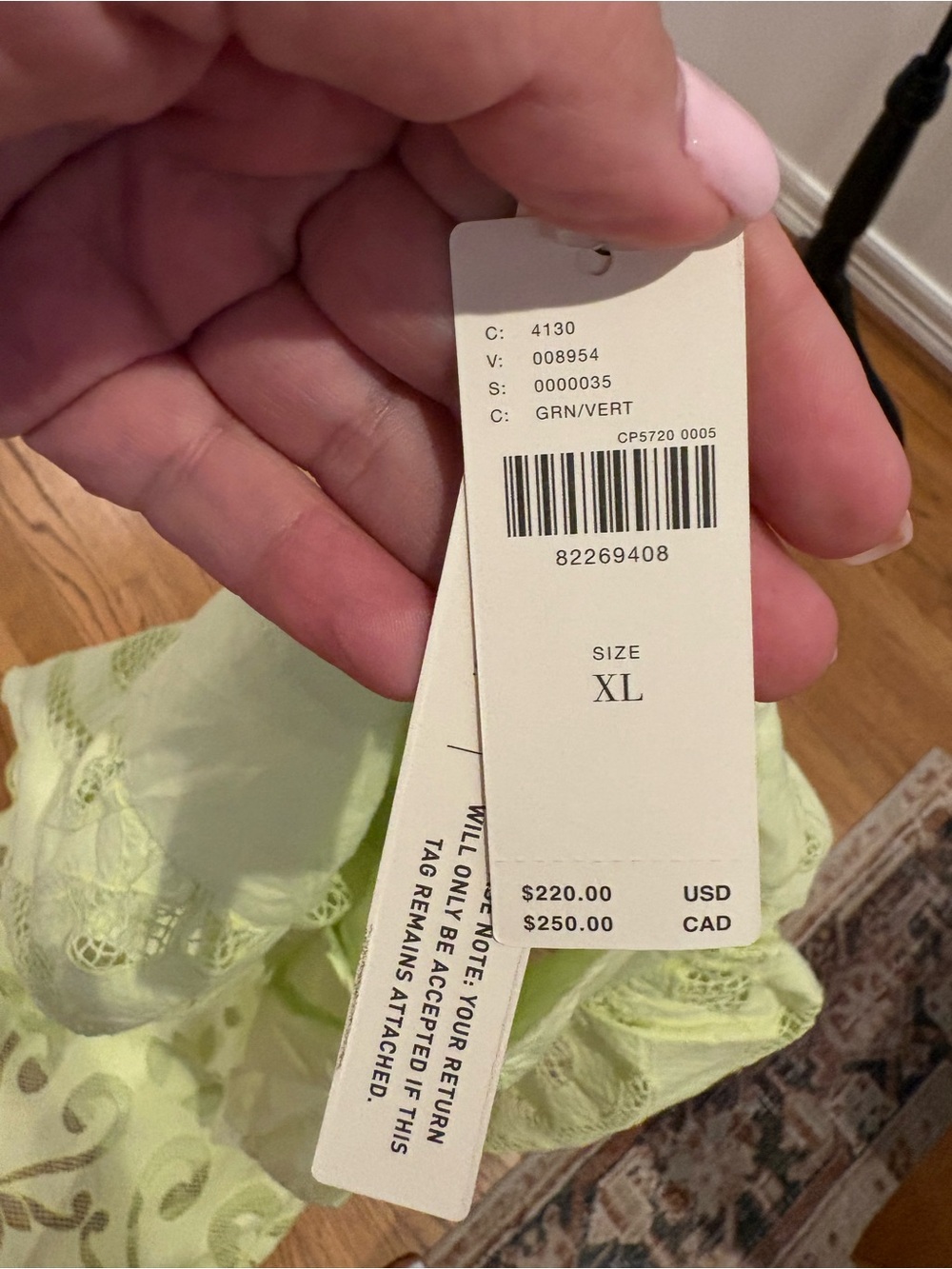 Anthropologie Lemon Green Eyelet Maxi Dress with Smocked Waist - Picture 6 of 6